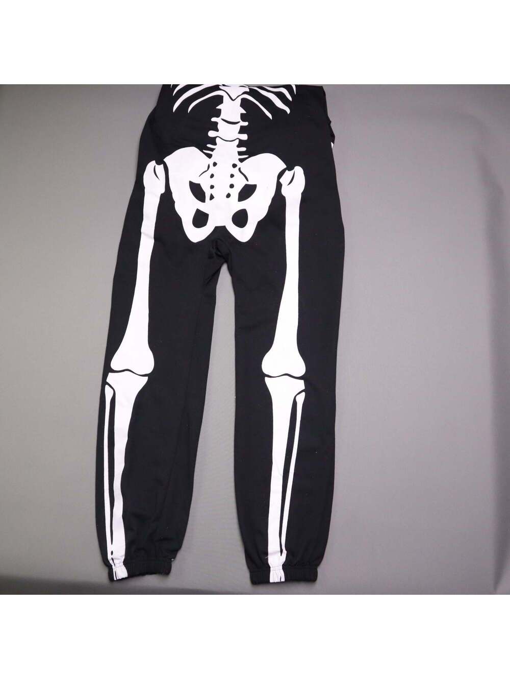 Tipsy Elves Skeleton Jumpsuit Onesie Costume Full Zip Hood Halloween - Picture 13 of 13